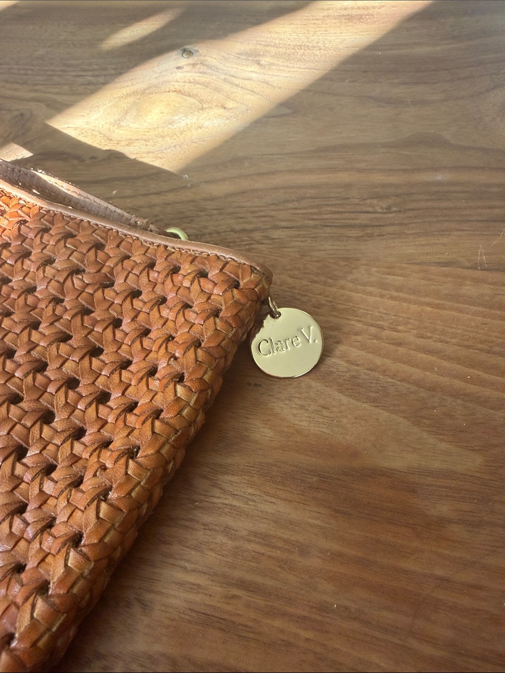 Clare V. Woven Leather Crossbody Pouch - Picture 2 of 7